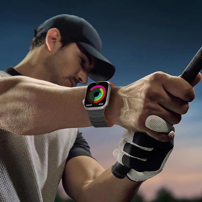 SNBLK Magnetic Watchband Compatible with Apple Watch for Men 44mm 45mm 46mm 49mm 42mm 41mm 40mm 38mm Women, Silicone Sport Strong Magnet Strap for iWatch Series 11 Ultra 3 Ultra 2 Se 10 9 8 7 6 5 4 1