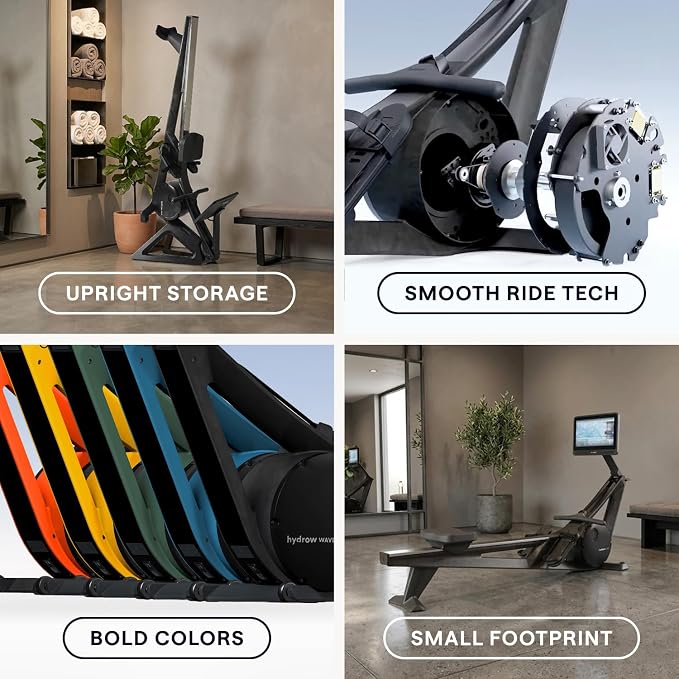 Hydrow Wave Rowing Machine with 16" HD Touchscreen & Speakers - Foldable | Live Home Workouts, Subscription Required