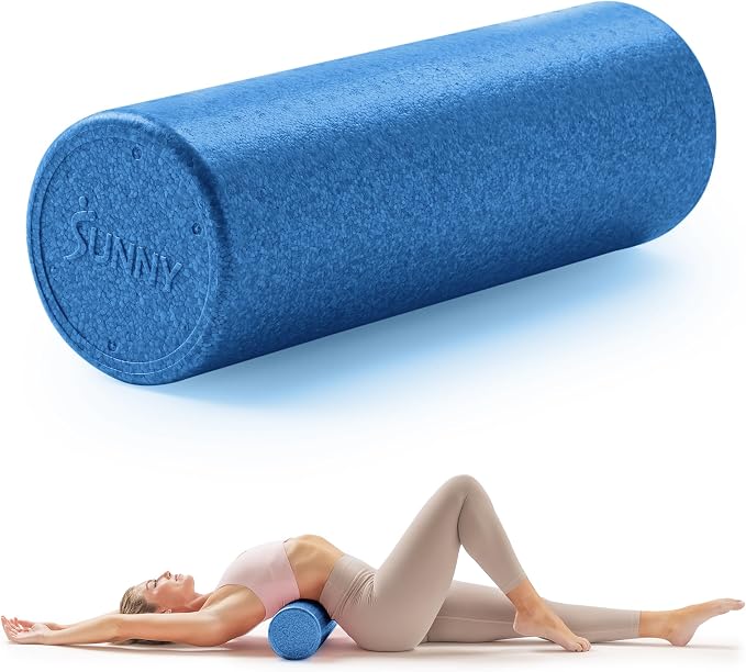 Sunny Health & Fitness 36" Blue High-Density Yoga Foam Roller | Muscle Relief, Physical Therapy, Post-Workout Recovery, Improved Flexibility, Home, Gym, Rehab Use, Full-Body Use