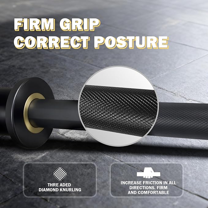 4ft Olympic Barbell - 2-Inch Strength Training Bar for Squats, Deadlifts, Bench Press & Home Gym, 500lbs Capacity, Includes Silent Collars