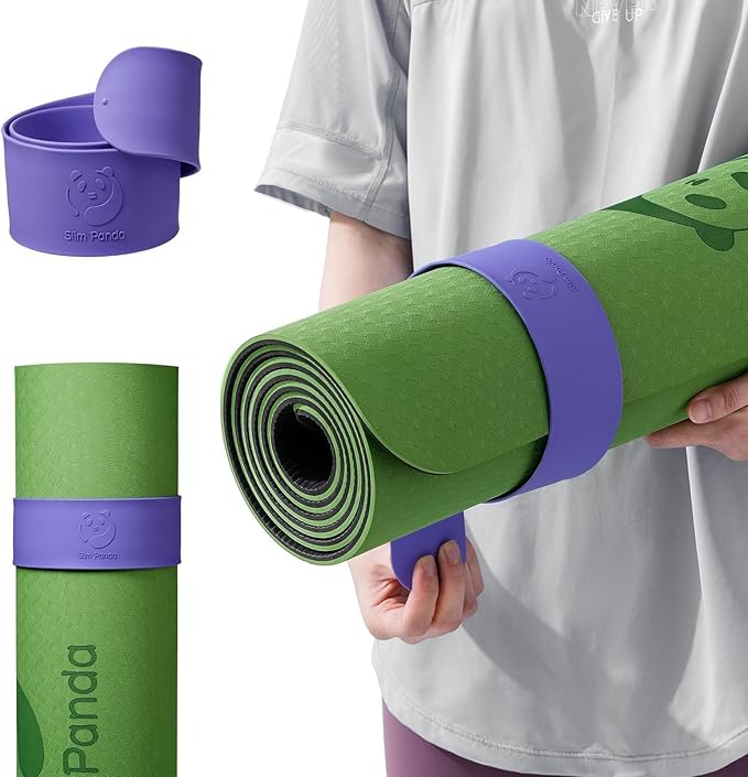 Yoga Mat Strap Slap Band, One Snap Keeps Mats Tightly Rolled, Heavy-Duty Clasp Fits Most Size Mats(24" L X 2" W)
