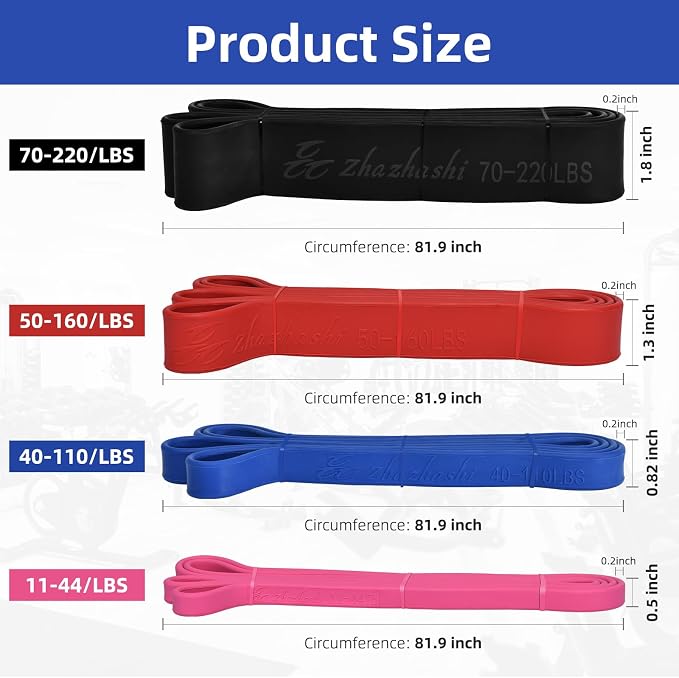 Resistance Band Set, 81.9 Inch Circumference Pull Up Assist Bands with Storage Bag, Camouflage Workout Bands for Powerlifting, Stretching, WOD & Strength Training, Unisex Fitness