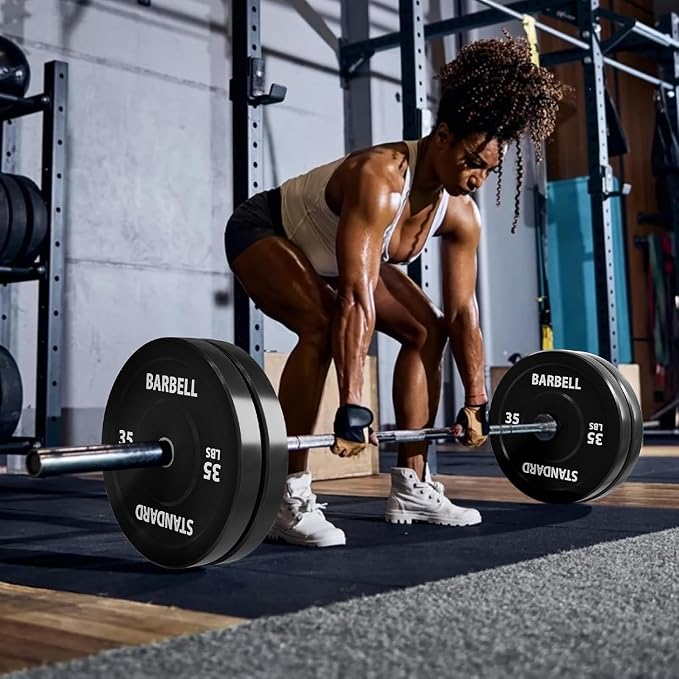 Mikolo Olympic Weight Plates, 2-Inch Rubber Weight Plates with Steel Insert, Bumper Plates for Strength Training, Weight Plate