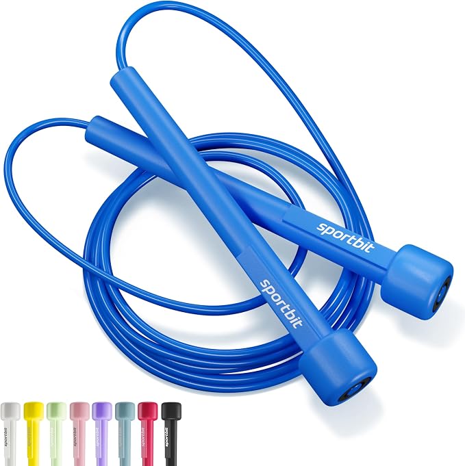 SPORTBIT Adjustable Jump Rope for Fitness and Exercise | Fitness and Exercise, Cardio, Boxing, and Weight Loss, Speed Rope, Men & Women