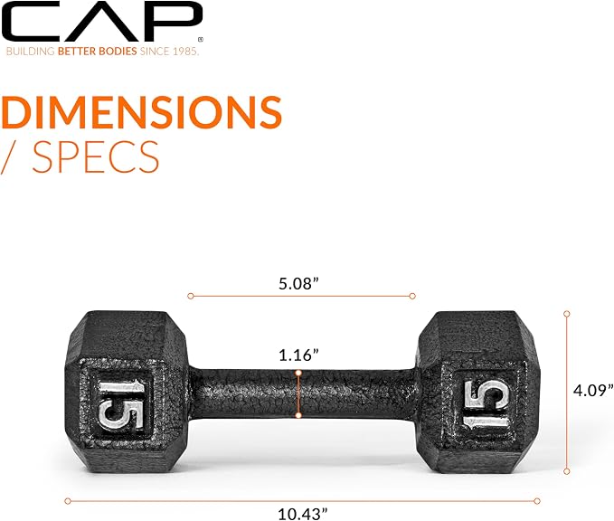 CAP Barbell Cast Iron Hex Dumbbell | Multiple Options