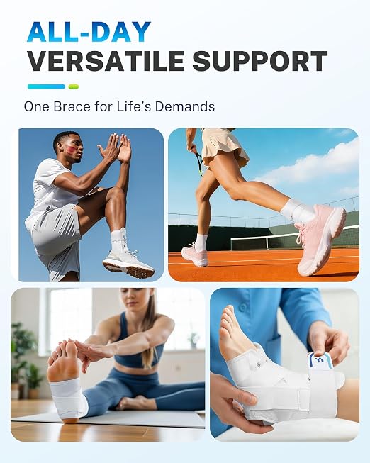 Ankle Brace for Men Women with Removable Side Splints Figure 8 Strap | Quick Lace-Up Adjustment, Sprain Recovery Support, Achilles Tendon Relief, Sports Stability for Basketball & Running