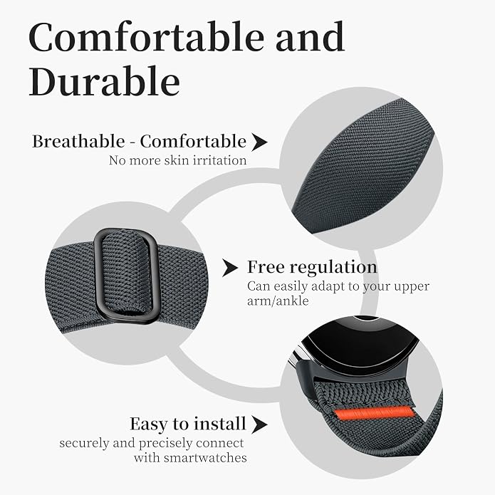 Sport Ankle/Arm Band Compatibel with Google Pixel Watch 1/2/3 4 (41mm) Google Pixel Watch 4 3 （45mm）,Elastic Nylon Arm Bands for Google Watch Men/Women