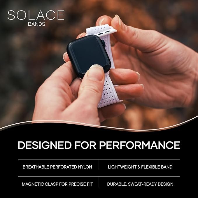 Solace Sport Adapt Bands - Apple Watch Bands, Breathable Nylon with Magnetic Clasp, Unisex Smart Watch Band, Apple Watch Strap