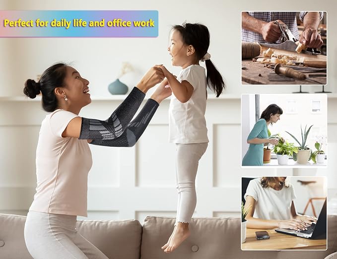 THX4COPPER Arm Sleeve (Pair) – Elastic Compression Arm Brace for Tendonitis, Tennis Elbow, Pain Relief, Unisex