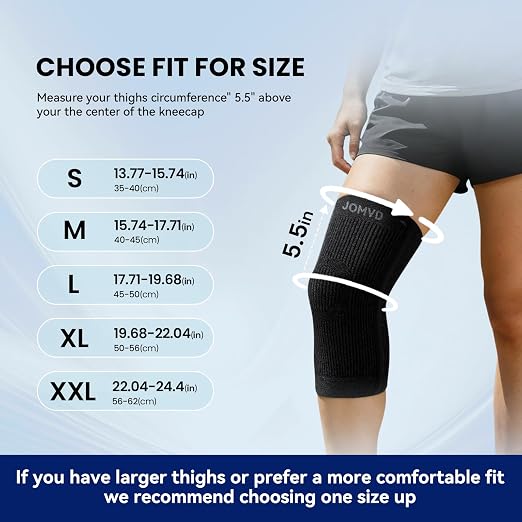 JOMVD Knee Compression Sleeve for Arthritis Pain – Knee Brace for Knee Pain Relief, Meniscus Tear, Inflammation, Circulation, Swelling & Injury Recovery – Anti-Slip Breathable Support for Women & Men, XX-Large