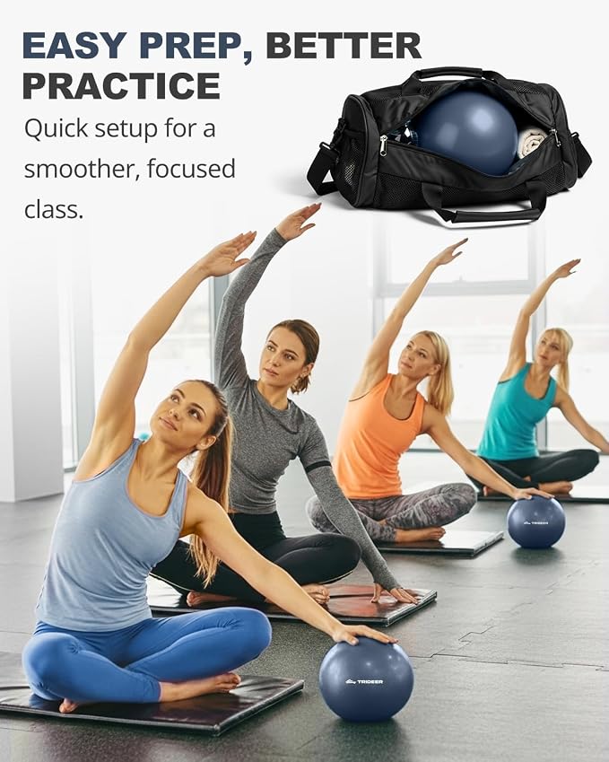 Trideer Yoga Ball for Exercise, Pilates, Core & Balance Training, Stability Ball for Pregnancy & Birthing Prep, Physical Therapy, Daily Stretching, Office Chair for Active Sitting, Quick Pump Included