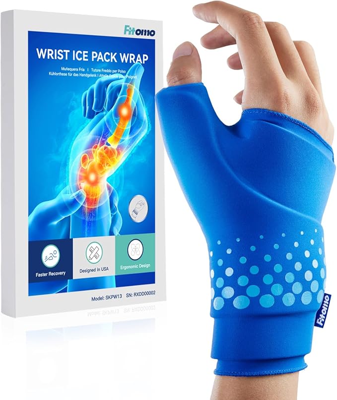 Thumb & Wrist Ice Pack Wrap, Long-Lasting Cold Compression for Pain Relief | Thickened Gel, Form Fit, Stays Cold Longer, Soft After Freezing, Full Wrap Cooling, Reusable Cold Hot Therapy, Easy On & Off