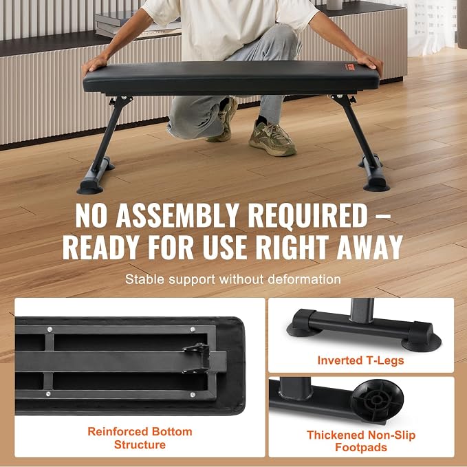 VEVOR Sit Up Bench, Curved Decline Ab Bench with Reverse Crunch Handle, with 6 Adjustable Height Setting, Heavy Duty Steel, 600 Lbs Capacity for Home Gym Workouts, Strength Training, Full Body Muscles