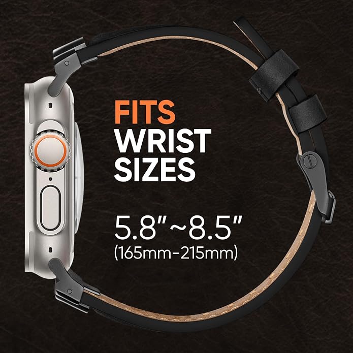 Suitisbest Leather Band Compatible for Apple Watch Ultra Band 49mm 46mm 45mm 44mm 42mm 41mm 40mm, Genuine Leather Replacement Strap for iWatch series 11 10 9 8 7 6 5 4 3 2 1, SE 3 2 1, Ultra 3 2 1