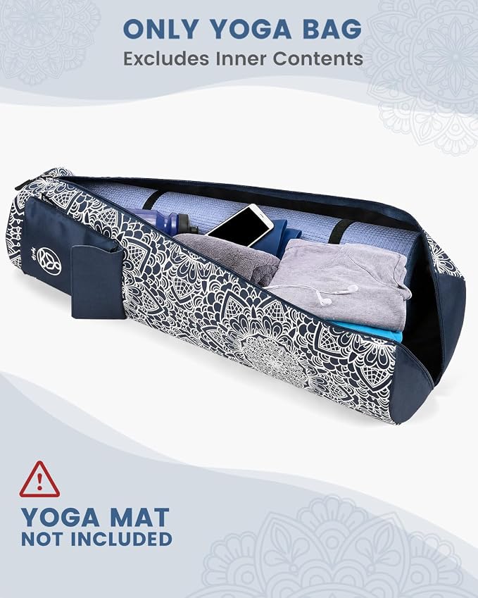 Gonex Yoga Mat Bag, Full-Zip Mat Carrier | 600D Oxford Fabric, Wet Pocket, Front Zip Pocket, Adjustable Strap, Fits Mats up to 26"