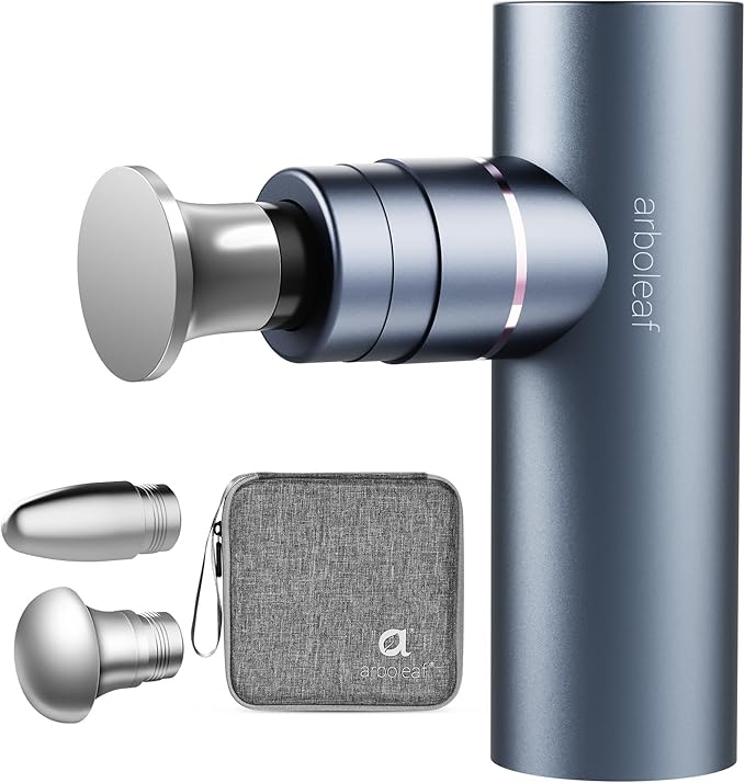 arboleaf Mini Massage Gun Deep Tissue with Metal Heads, Muscle Massager | Premium All-Metal Attachments with a Compact Design and Quiet Motor for Targeted Recovery at Home, the Gym, or on the Go