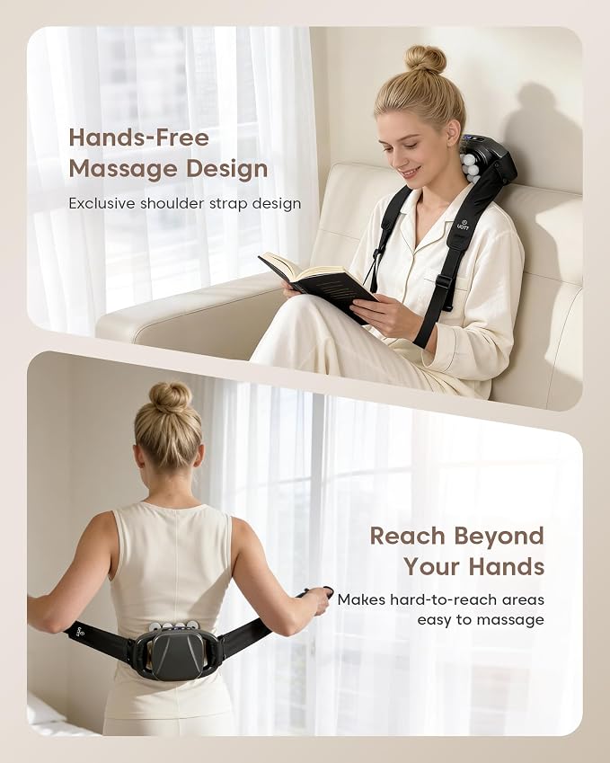 UOTT Mini Curved 16-Head Massage Gun Deep Tissue, Ergonomic Back Massager | Pain Relief, Neck, Leg & Foot Massager Tool, 30 Levels & 3 Modes, Full Body Muscle Recovery and Relaxation