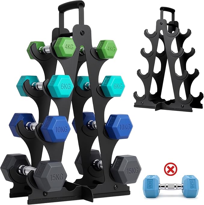 Ghosthorn Tiered A-Frame Dumbbell Rack Stand for Home Gym Space Saving | Heavy Duty Weight Storage Racks for Home Gym,Stable Space Saving Small Dumbbell Rack Hold 4/5 Pairs of Dumbbells (Rack Only)