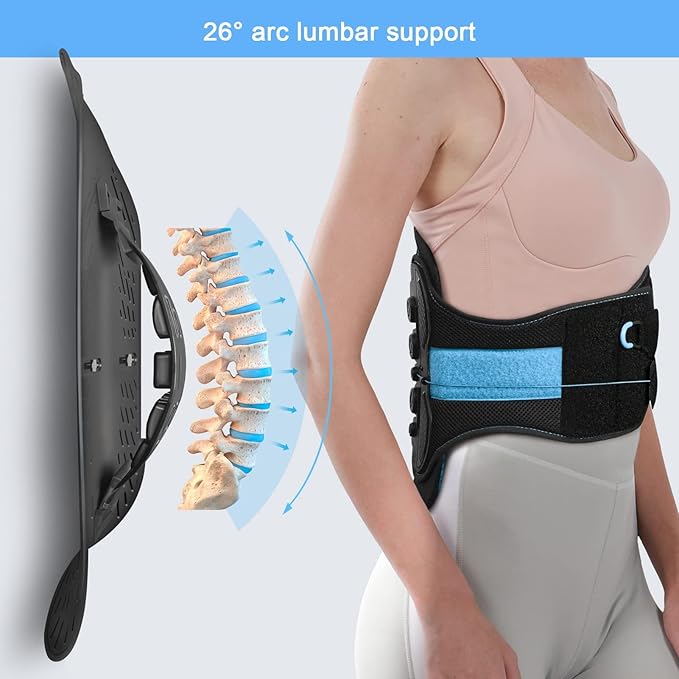 3.0 LSO Back brace for lower back with Maximum Decompression Plate | Comfort Curve Back Support New Added with Foam Pad,Dual Pulley System Lumbar Support Belt for Lower Back Pain Relieve