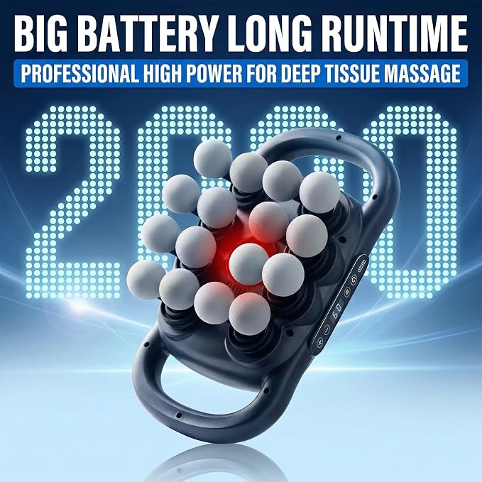 16-Head Massage Gun Deep Tissue for Pain Relief Gym Home Use | 9 Speeds & 9 Models Electric Percussion Muscle Massager Relaxation for Back, Neck, Shoulders, Legs, Feet