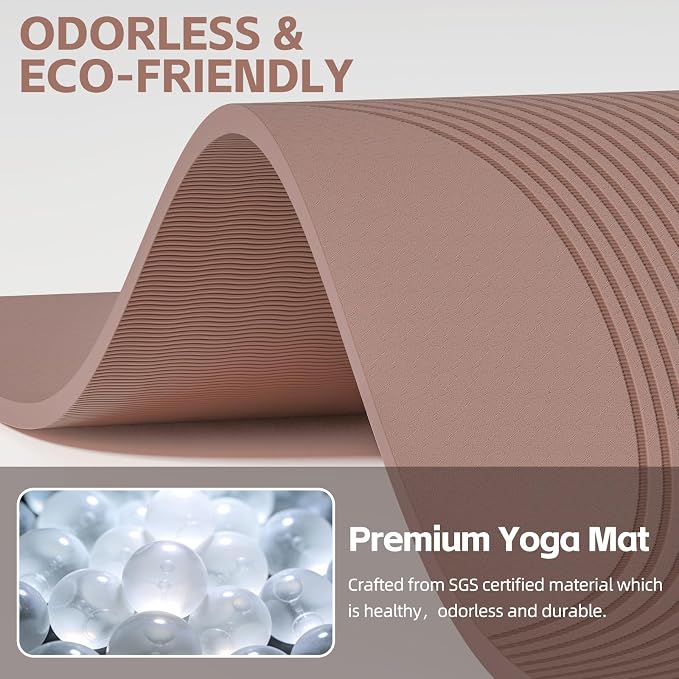 PAIDU Large Yoga Mat, 72"x36"x2/5" POE Non-Slip Exercise Mat | 10MM Thick, POE, non‑slip, ideal for home gym, yoga, pilates, fitness & floor use