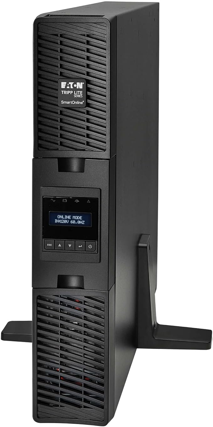 Eaton Tripp Lite Series SmartOnline 2000VA UPS, Pure Sine Wave Double-Conversion, 1800W, 2U Rack/Tower, Extended Run, Network Card Included, LCD, 2 Year Warranty & $250,000 Insurance (SU2200RTXLCDN)