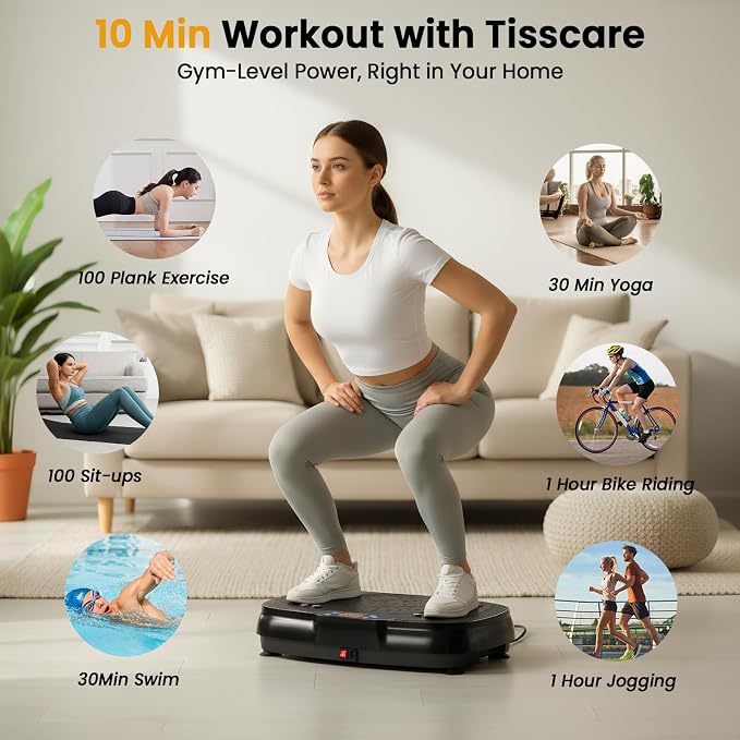 Vibration Plate Exercise Machine: TISSCARE Vibrating Plates for Weight Loss and Lymphatic Drainage, 400lbs Shake Plate Whole Body Workout Platform for Home Fitness Fat Burner Gifts