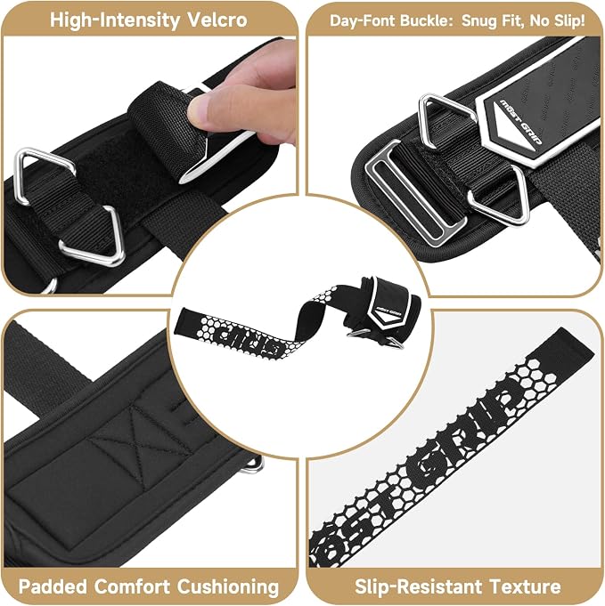 Drip Glue Non-Slip Wrist Straps for Weightlifting, 2-in-1 Lifting Straps with D Rings for Cable Machine Workout, 10mm Neoprene Padded Wrist Wraps for Weight Lifting Deadlift