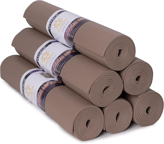 Voyage 5mm Studio Yoga Mats, 6 Pack, 72x24in | Extra Long, Anti-Tear Exercise Mats for Workout, Stretching, Fitness - Non Slip Gym Mats for Home, Schools and Studios