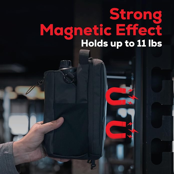 Small Magnetic Gym Bag Bundle, Water Bottle Holder, Sling Bag for Men Women