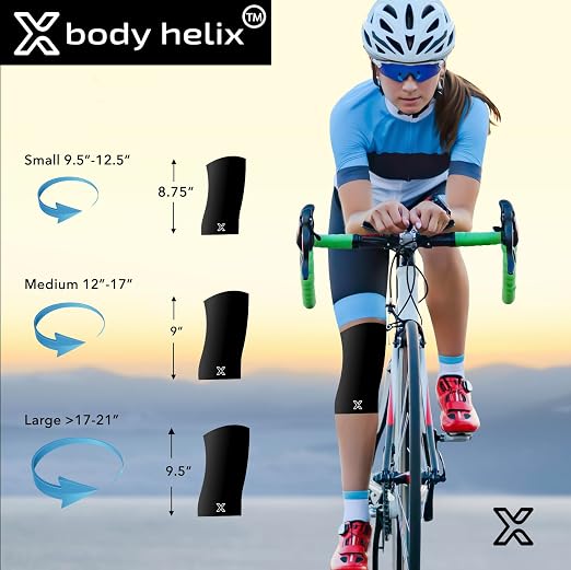 Body Helix Full Knee Compression Sleeve for Knee Pain Relief - Arthritis, Meniscus, Swelling, ACL, Sprains - Knee Sleeve for Women and Men (Black, Large)