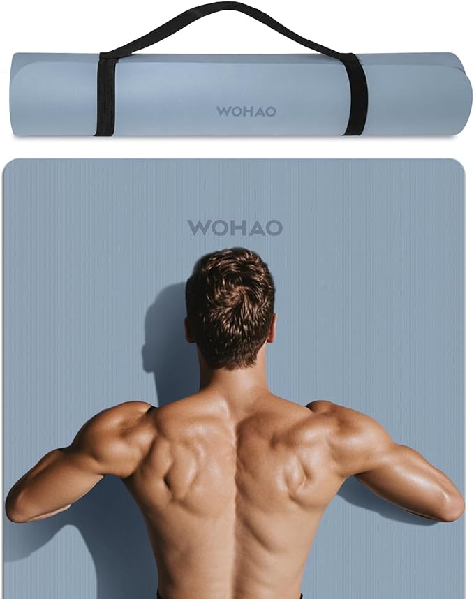 Extra Wide & Thick 8mm Yoga Mat, 72"x31.5" | Large Non Slip Exercise Mat, Premium POE Material, Superior Cushioning & Stability, With Strap for Home Gym, Pilates