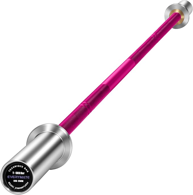 EVERYMATE 5LB Mini Barbell Bar Beginner Women Kid Barbell Total Body Workout Weighted Bar,for Strength Training, for Youth Children New Weightlifting