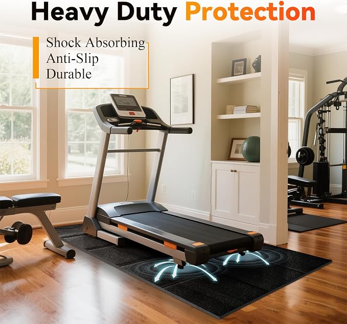 Stepwaver Walking Pad Treadmill Mat for Hardwood & Carpet Floors, 79" × 39.4", Extra Large Non-Slip Exercise Equipment Mat, Mat for Under Treadmill & Indoor Bike on Carpet