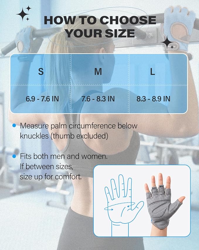 Workout Gloves for Men & Women, Enhanced Grip, Full Palm Protection | Breathable and Durable Gloves for Weight Lifting, Gym Training, Pull Ups, Strength Training and Fitness Workouts