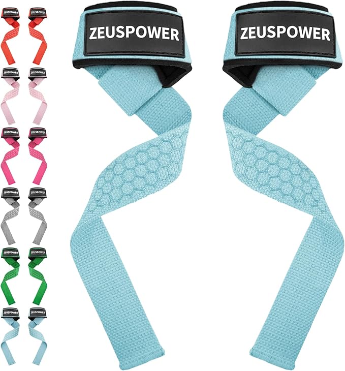 Lifting Straps Wrist Straps for Weightlifting Gym Straps Weight Lifting Deadlift Workout Women Men Dumbbell Straps for Hand RDL Strap Exercise Straps Dead Lift Cotton Neoprene Padded Zeus Power