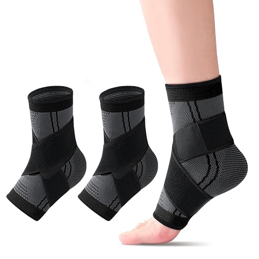 Youth Heel & Growth Plate Support Sleeve,Arch Support Socks,Ankle Brace with Ankle Support Strap, Sleeve Brace for Sprained Ankle (Medium)