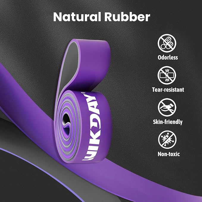 WIKDAY Resistance Bands, Pull Up Bands, Workout Bands for Exercise, Thick Heavy Resistance Band Set with Door Anchor, Elastic Bands for Body Stretching, Training at Home/Gym for Men & Women