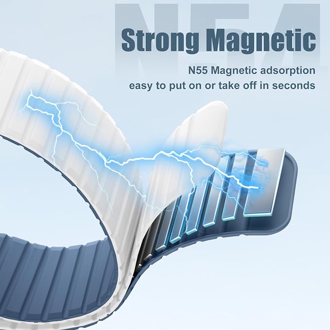 Magnetic Sport Silicone for Apple Watch Ultra 3 2 Band 49mm 46 45 44mm Men | Upgraded Magnet,Two-Tone Design,Waterproof,Soft Loop Strap for iWatch Ultra 3/2 Series 11 10 9 8 7 6 5 4 SE 46mm 45mm 44 49