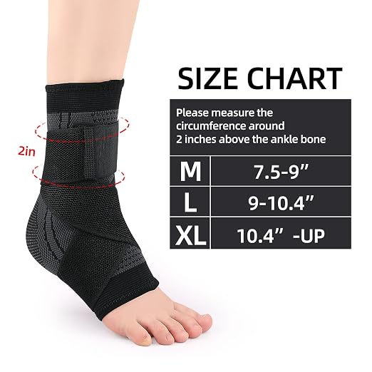 Youth Heel & Growth Plate Support Sleeve,Arch Support Socks,Ankle Brace with Ankle Support Strap, Sleeve Brace for Sprained Ankle (Large)