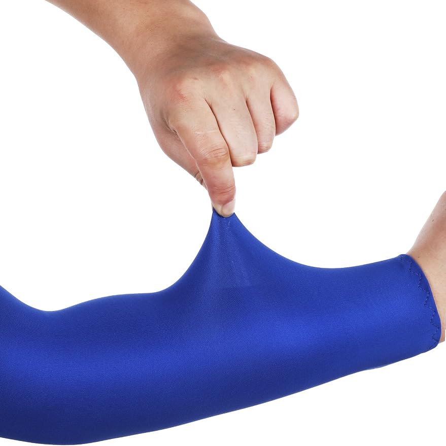 Mudder 8 Pairs UV Sun Protection Cooling Arm Sleeves for Men Women Youth Silk Compression Arm Cover Breathable Outdoors Sport