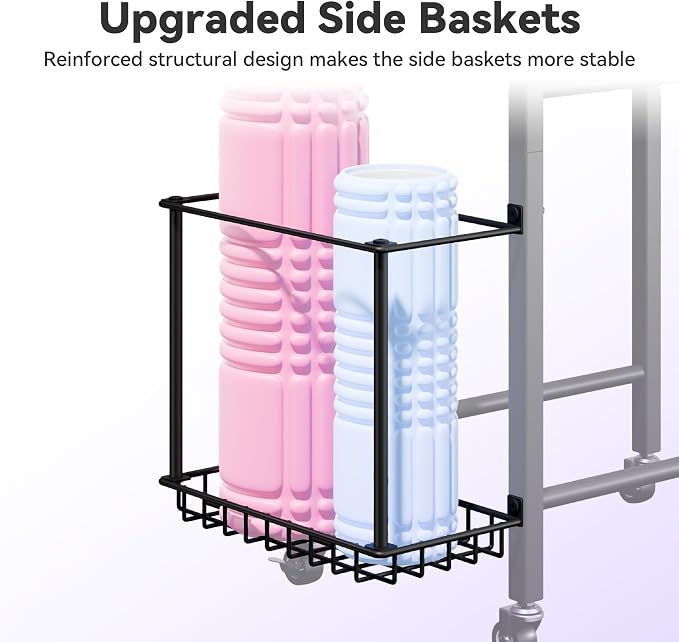 3-Tier Heavy-Duty Home Gym Storage Rack with Hooks and Smooth Wheels for Workout Gear