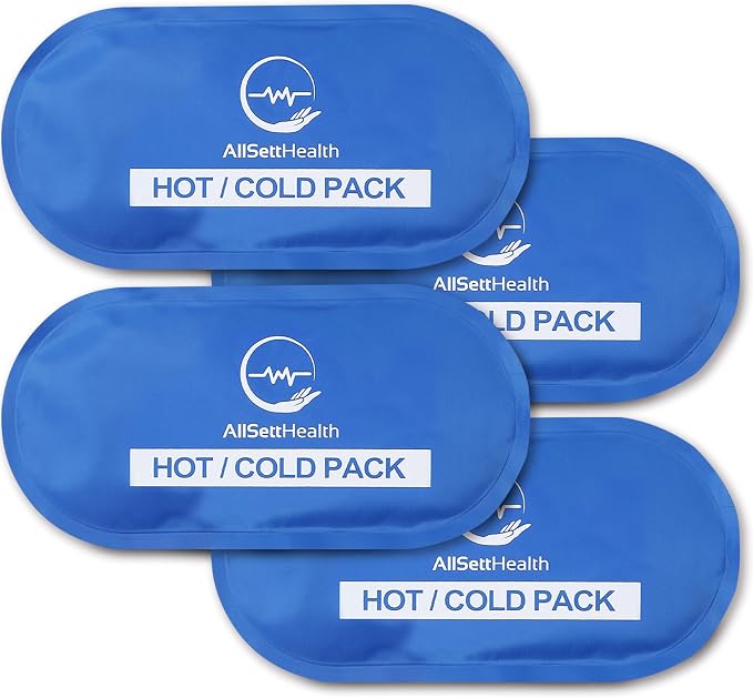 4 Pack Reusable Ice Packs for Injuries, Soft Gel Ice Packs for Sprains | Cold Compress for Swelling and Pain Relief, Bruises and Recovery, 10.5"x5" Leak-Resistant