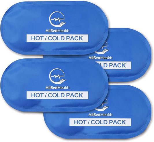 4 Pack Reusable Ice Packs for Injuries, Soft Gel Ice Packs for Sprains | Cold Compress for Swelling and Pain Relief, Bruises and Recovery, 10.5"x5" Leak-Resistant