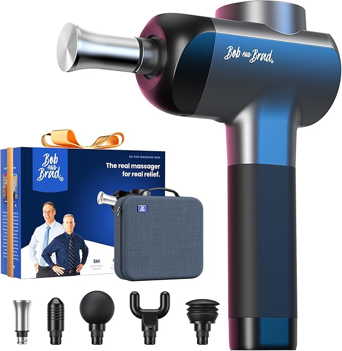 BOB AND BRAD X6 Pro Massage Gun Deep Tissue Percussion with Metal Head | FSA Eligible Professional Muscle Massage Gun for Athletes, HSA Electric Massager Gun for Pain Relief, Gift for Men Women