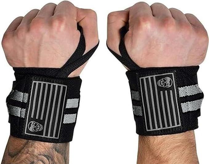 Gymreapers Weightlifting Wrist Wraps (IPF Approved) Professional Quality Wrist Support with Heavy Duty Thumb Loop - Best Wrap for Powerlifting Competition, Strength Training, Bodybuilding