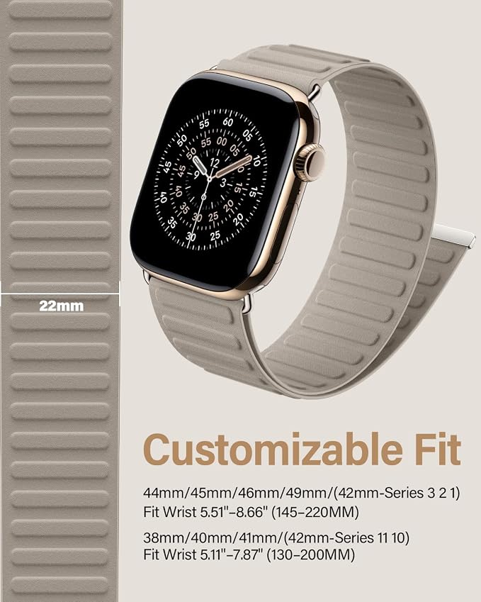 Magnetic Link Sport Band Compatible with Apple Watch Bands for Men Women | Patented Solo Loop Band 40mm 38mm 41mm 44mm 45mm 42mm 49mm, Sport Strap for iWatch Series 11 10 9 8 7 6 5 4 3 2 1 Ultra SE