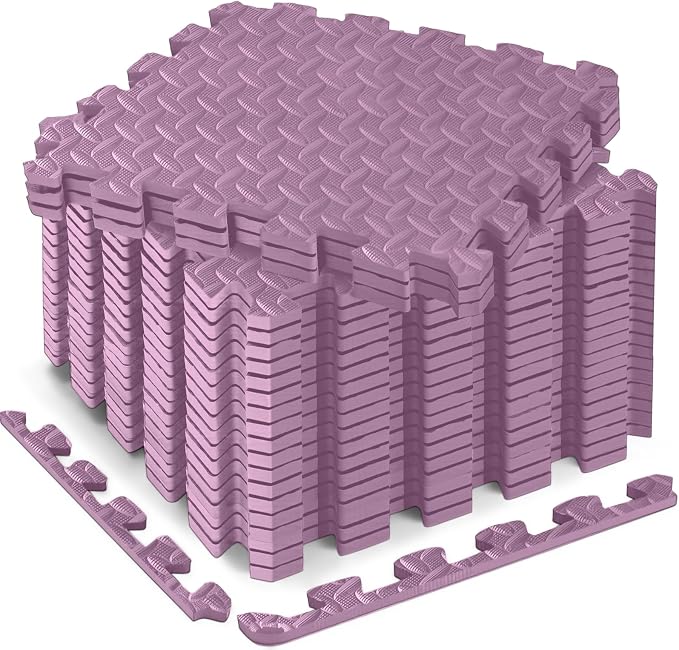18pcs Puzzle Exercise Mat, 12.6"x12.6"x0.4", 18sqft EVA Interlocking Foam Floor Tiles, Protective, Water-Resistant Flooring for Home Gym & Workout Equipment