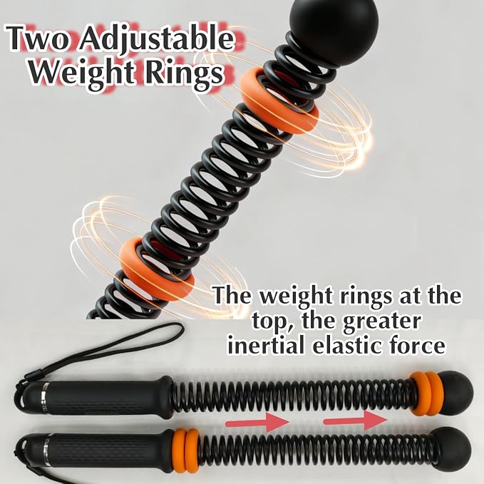 Weighted Ropeless Battle Ropes,Cordless Workout Ropes for Home Gym, Portable Exercise Rope for Strength Building, HIIT and Low-Impact Aerobic Training for Women&Men (Black+Orange)