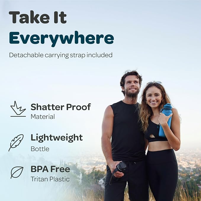 Hydracy Motivational Water Bottle with Time Marker & Fruit Infuser 32 oz | BPA-Free Tritan, Leakproof Flip-Top Lid,No-Sweat Sleeve,Carry Strap,Daily Intake Tracking for Gym,Sports,Outdoors